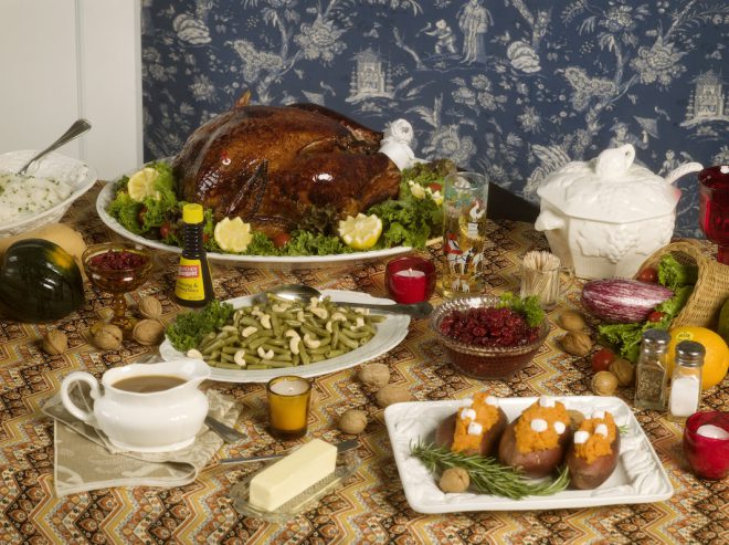 Roe Ethridge, _Thanksgiving 1984 (Table)_, 2009. Courtesy the artist and Gladstone Gallery, New York.