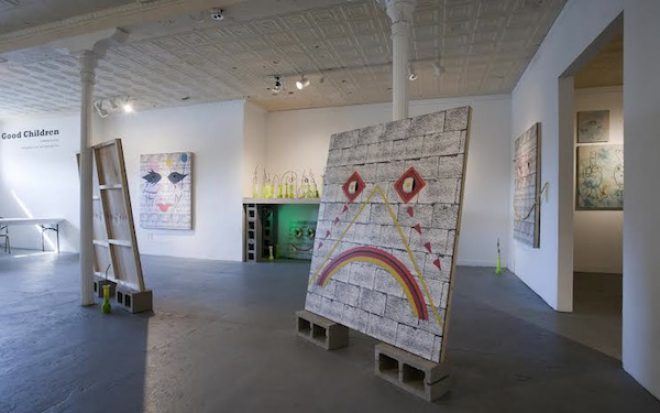 Installation view of Stephen Collier's "The Pigeons in This Town Taste Like Shit" at Good Children Gallery, New Orleans. Photo by Jonathan Traviesa.