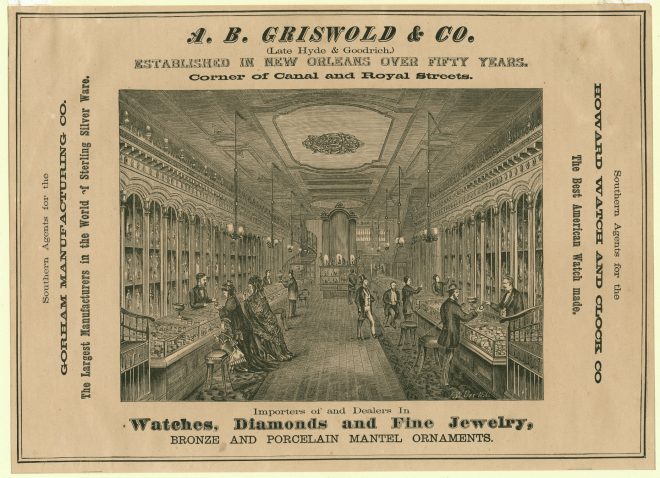 An advertisement for A.B. Griswold and Co. from _Jewell’s Crescent City Illustrated_, 1874. Courtesy the Historic New Orleans Collection.
